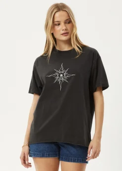Tees & Shirts<Afends Sunny  - Oversized Tee Stone Black