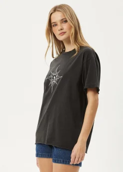 Tees & Shirts<Afends Sunny  - Oversized Tee Stone Black