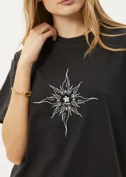 Tees & Shirts<Afends Sunny  - Oversized Tee Stone Black
