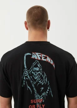 T-Shirts<Afends Surf Or Fly  - Boxy Tee Black