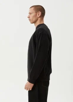 Sweaters & Hoodies<Afends Surf Or Fly  - Crew Neck Jumper Black