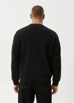 Sweaters & Hoodies<Afends Surf Or Fly  - Crew Neck Jumper Black