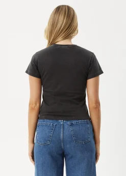 Tees & Shirts<Afends Sweet West  - Baby Tee Stone Black