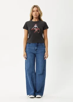 Tees & Shirts<Afends Sweet West  - Baby Tee Stone Black