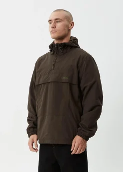 Jackets<Afends System  - Water Resistant Spray Anorak Jacket Coffee