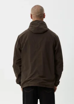 Jackets<Afends System  - Water Resistant Spray Anorak Jacket Coffee