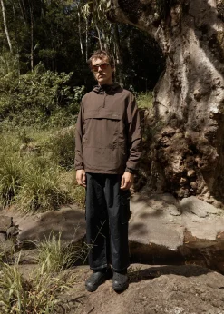Jackets<Afends System  - Water Resistant Spray Anorak Jacket Coffee