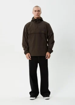 Jackets<Afends System  - Water Resistant Spray Anorak Jacket Coffee