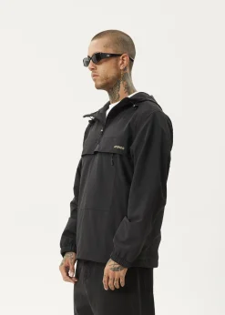 Jackets<Afends System  - Water Resistant Spray Anorak Jacket Black