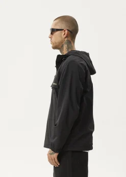 Jackets<Afends System  - Water Resistant Spray Anorak Jacket Black