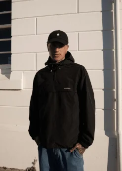 Jackets<Afends System  - Water Resistant Spray Anorak Jacket Black