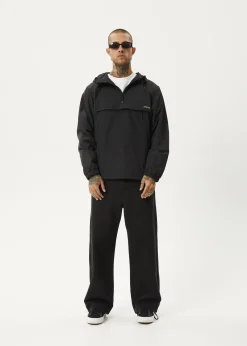 Jackets<Afends System  - Water Resistant Spray Anorak Jacket Black