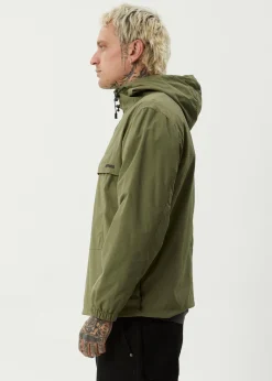 Jackets<Afends System  - Water Resistant Spray Anorak Jacket Military