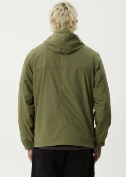 Jackets<Afends System  - Water Resistant Spray Anorak Jacket Military