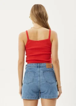 Sleeveless|Essentials<Afends Taylor  - Rib Singlet Tomato