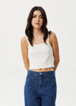 Sleeveless|Essentials<Afends Taylor  - Rib Singlet White