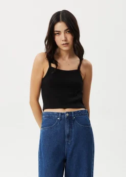 Sleeveless|Essentials<Afends Taylor  - Rib Singlet Black