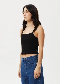 Sleeveless|Essentials<Afends Taylor  - Rib Singlet Black