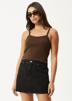 Sleeveless|Essentials<Afends Taylor  - Rib Singlet Coffee