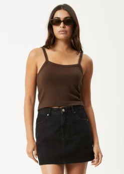 Sleeveless|Essentials<Afends Taylor  - Rib Singlet Coffee