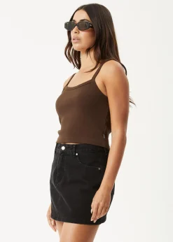 Sleeveless|Essentials<Afends Taylor  - Rib Singlet Coffee