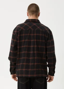 Shirts<Afends Terror  - Flannel Shirt Black Check