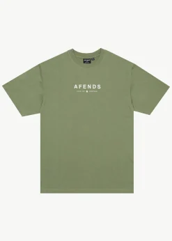 T-Shirts<Afends Thrown Out  - Retro Tee Oil Green