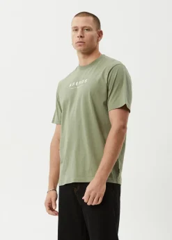 T-Shirts<Afends Thrown Out  - Retro Tee Oil Green