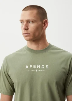 T-Shirts<Afends Thrown Out  - Retro Tee Oil Green