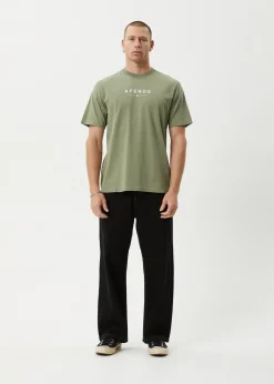 T-Shirts<Afends Thrown Out  - Retro Tee Oil Green