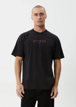 T-Shirts<Afends Thrown Out  - Retro Tee Stone Black