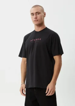 T-Shirts<Afends Thrown Out  - Retro Tee Stone Black