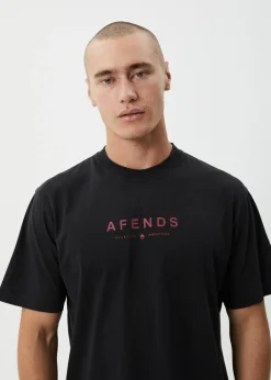T-Shirts<Afends Thrown Out  - Retro Tee Stone Black