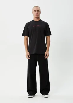 T-Shirts<Afends Thrown Out  - Retro Tee Stone Black