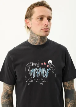 T-Shirts<Afends Torched  - Retro Tee Stone Black
