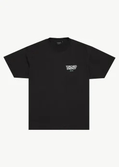 T-Shirts<Afends Torched Energy  - Boxy Tee Stone Black