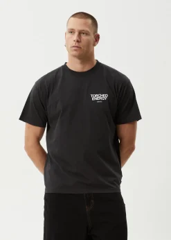 T-Shirts<Afends Torched Energy  - Boxy Tee Stone Black