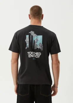 T-Shirts<Afends Torched Energy  - Boxy Tee Stone Black