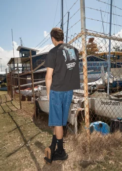 T-Shirts<Afends Torched Energy  - Boxy Tee Stone Black