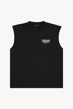 Sleeveless<Afends Torched Energy  - Sleeveless Tee Stone Black