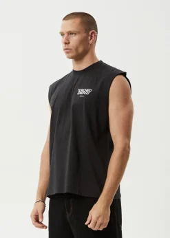 Sleeveless<Afends Torched Energy  - Sleeveless Tee Stone Black