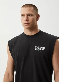 Sleeveless<Afends Torched Energy  - Sleeveless Tee Stone Black