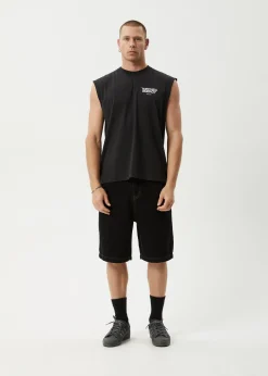 Sleeveless<Afends Torched Energy  - Sleeveless Tee Stone Black
