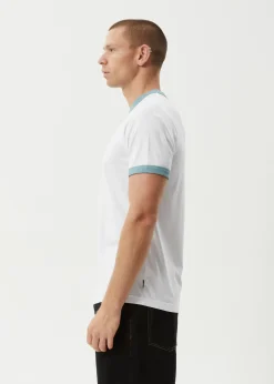 T-Shirts<Afends Tractorbeam  - Ringer Tee White