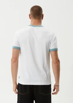 T-Shirts<Afends Tractorbeam  - Ringer Tee White