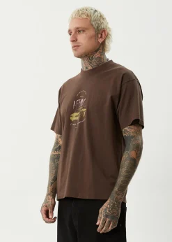 T-Shirts<Afends Trayback  - Boxy Tee Coffee