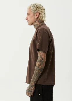 T-Shirts<Afends Trayback  - Boxy Tee Coffee