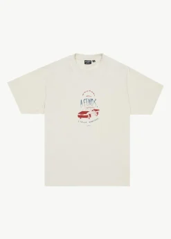 T-Shirts<Afends Trayback  - Boxy Tee Moonbeam