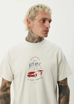 T-Shirts<Afends Trayback  - Boxy Tee Moonbeam