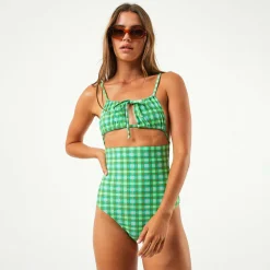 Swimwear<Afends Tully - Tie One Piece Swimsuit Forest Check